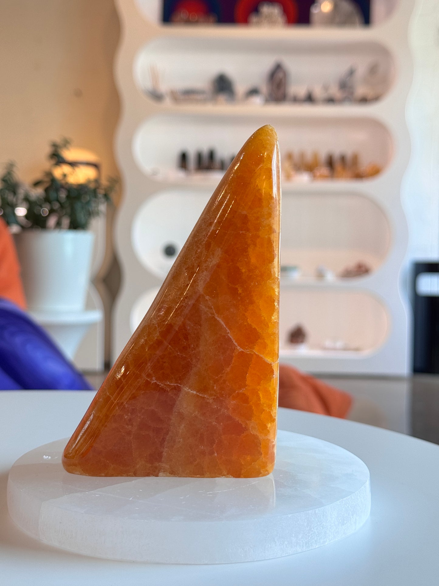 Polished Orange Calcite Freeform