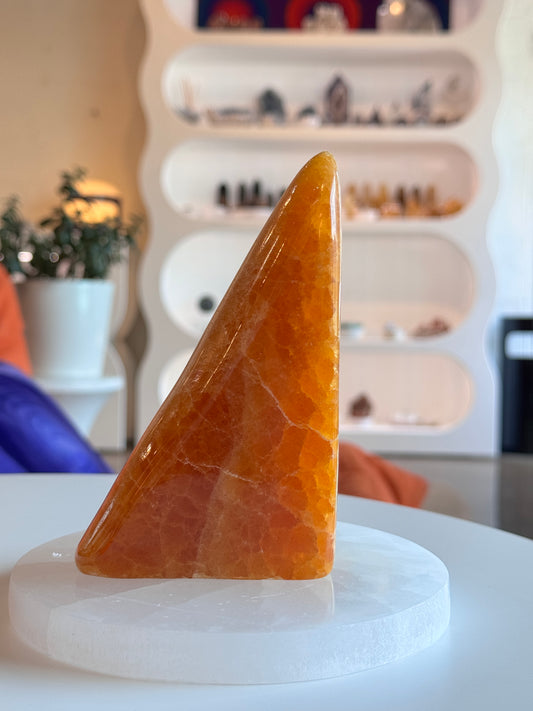Polished Orange Calcite Freeform