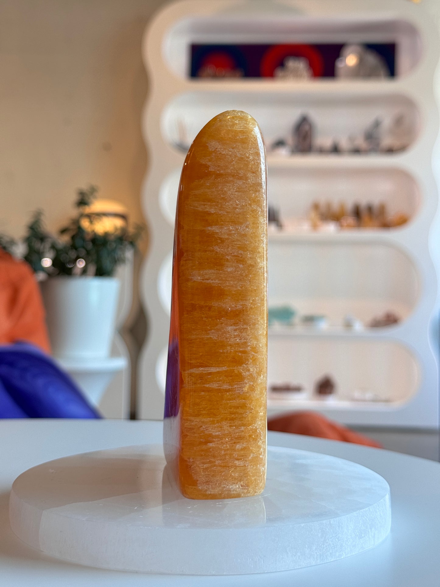 Polished Orange Calcite Freeform