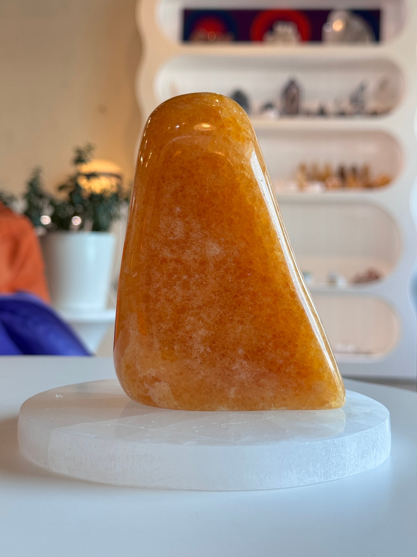 Polished Orange Calcite Freeform