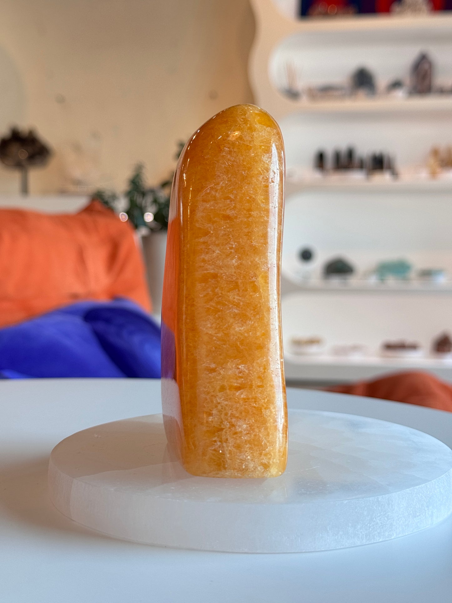 Polished Orange Calcite Freeform