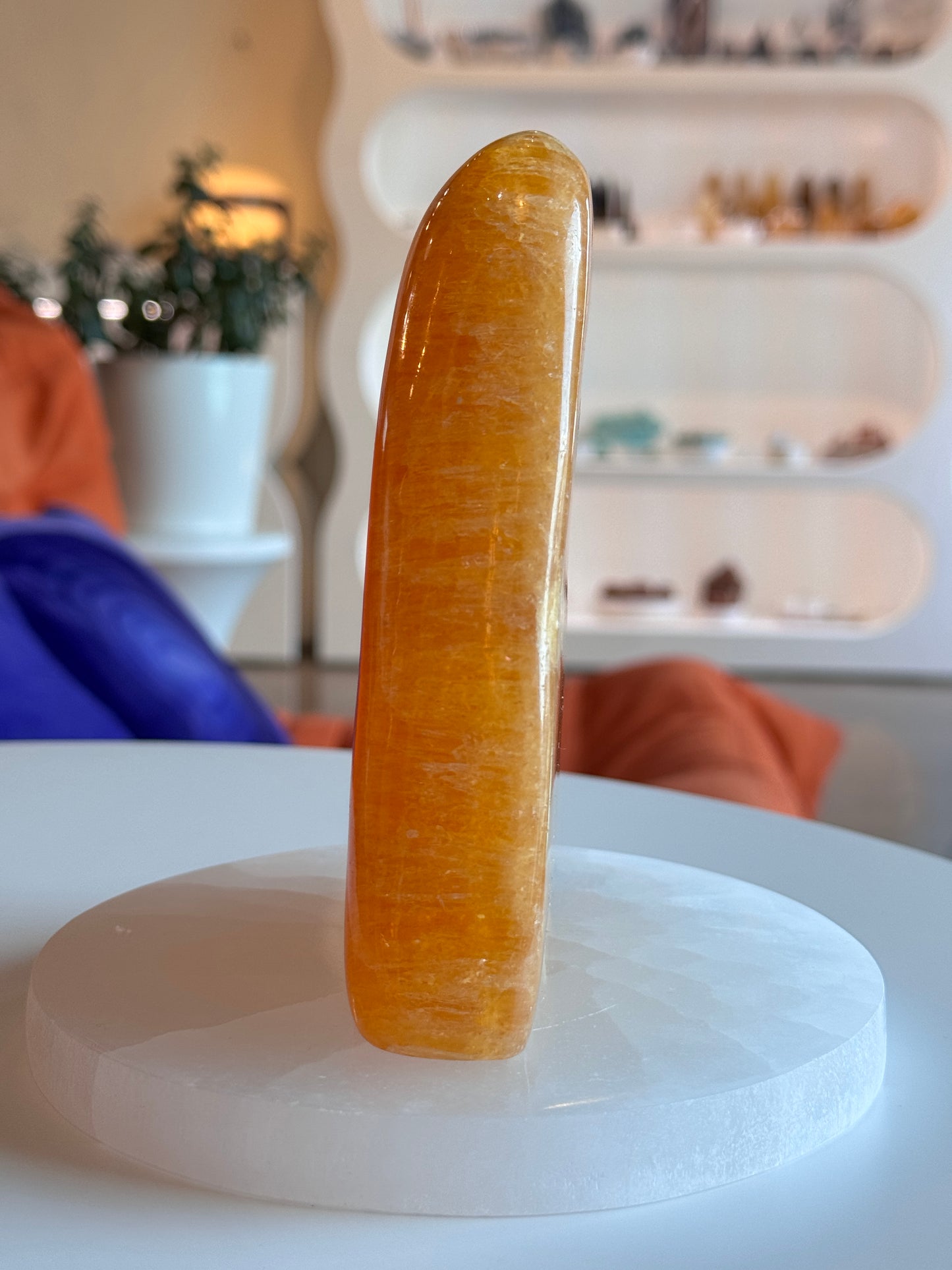Polished Orange Calcite Freeform