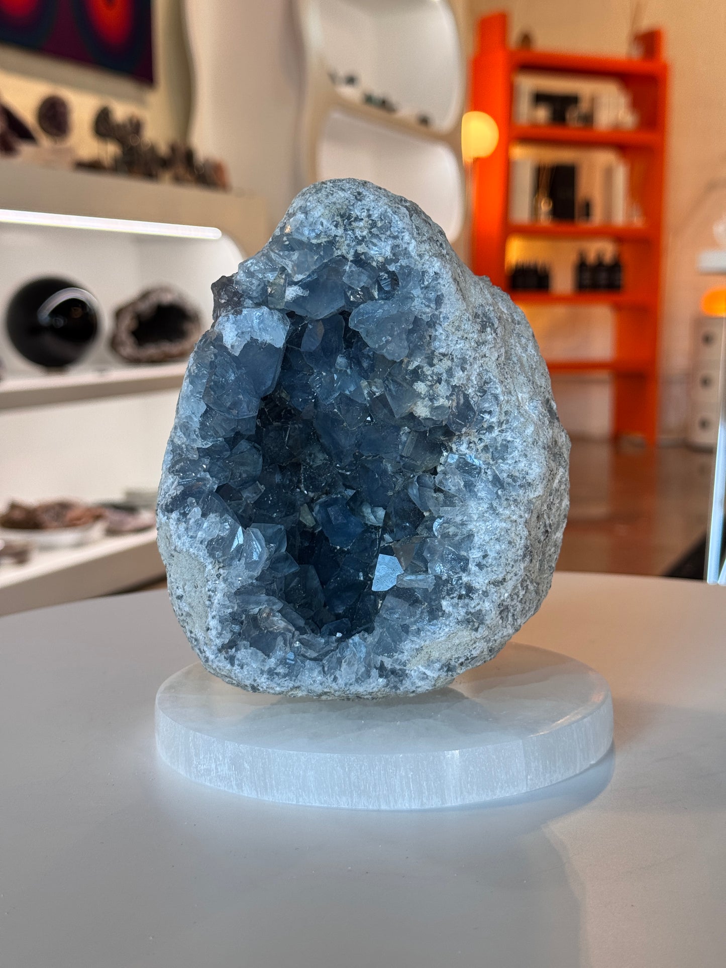 Large Rough Blue Celestite Cluster Freeform