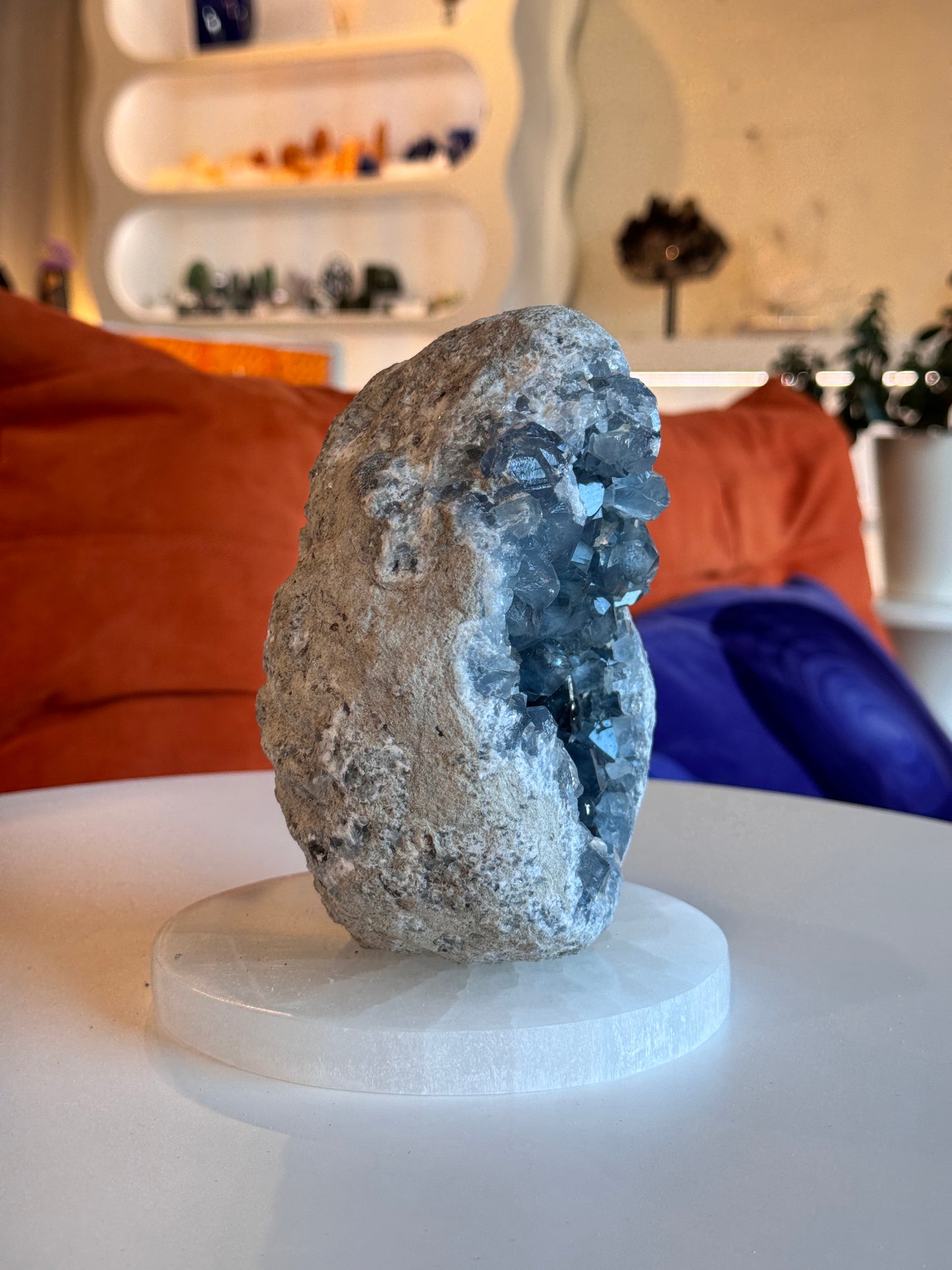Large Rough Blue Celestite Cluster Freeform