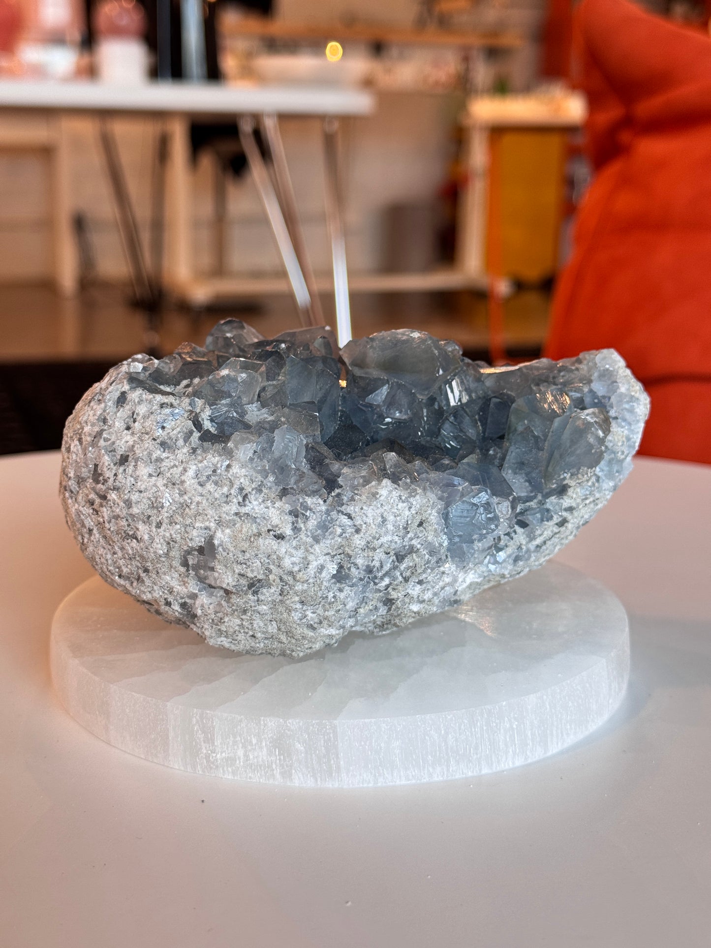 Large Rough Blue Celestite Cluster Freeform