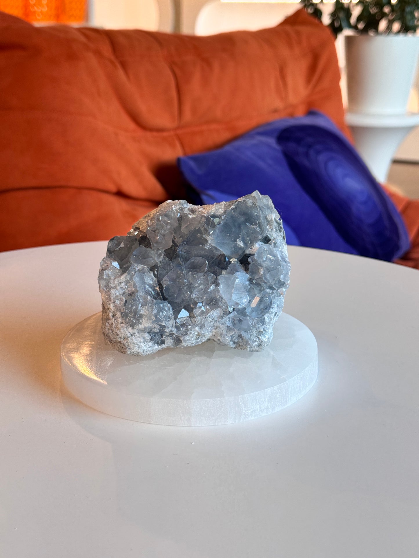 Rough Blue Celestite Cluster Freeform