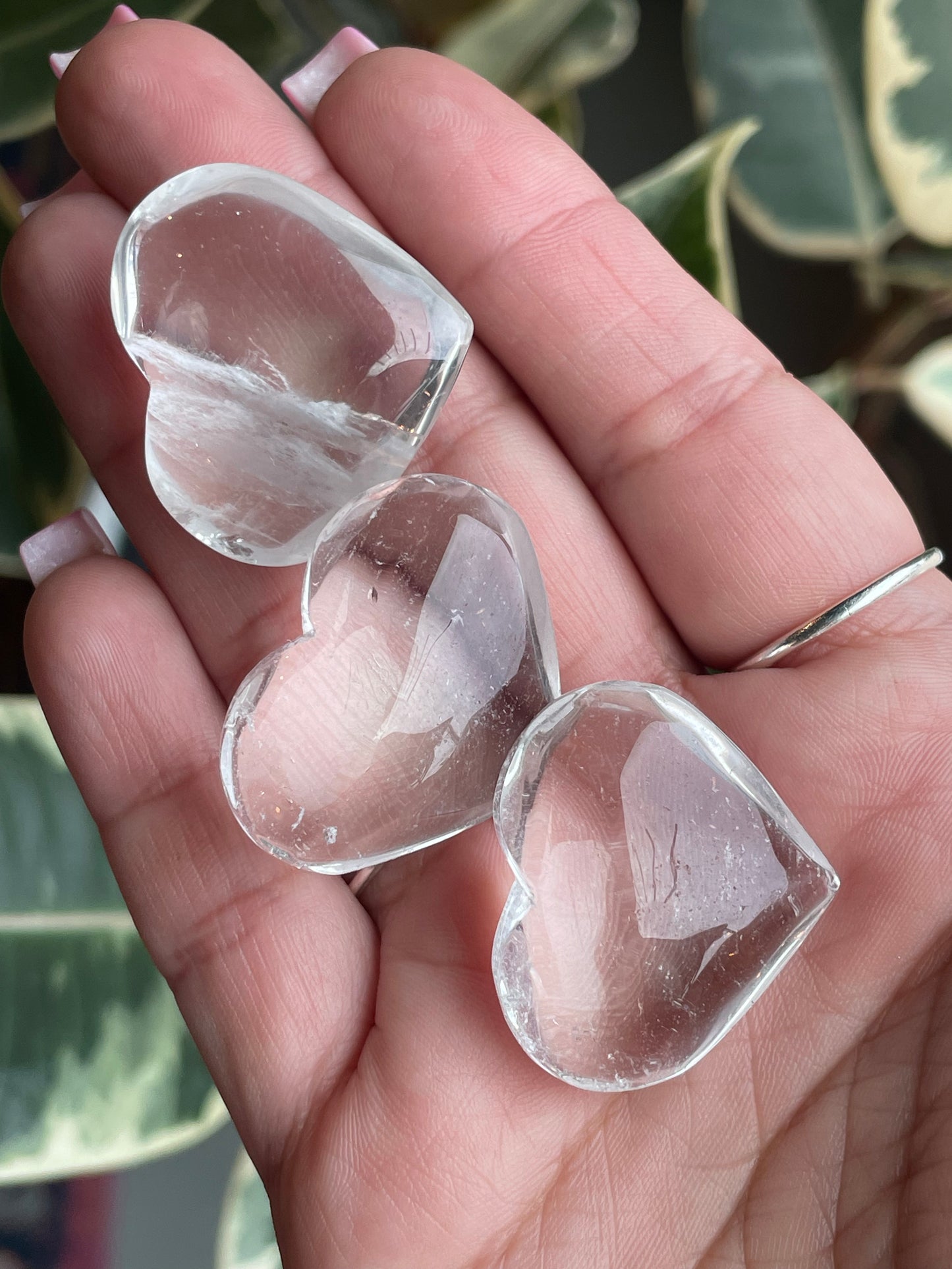 Mini Clear Quartz Hearts