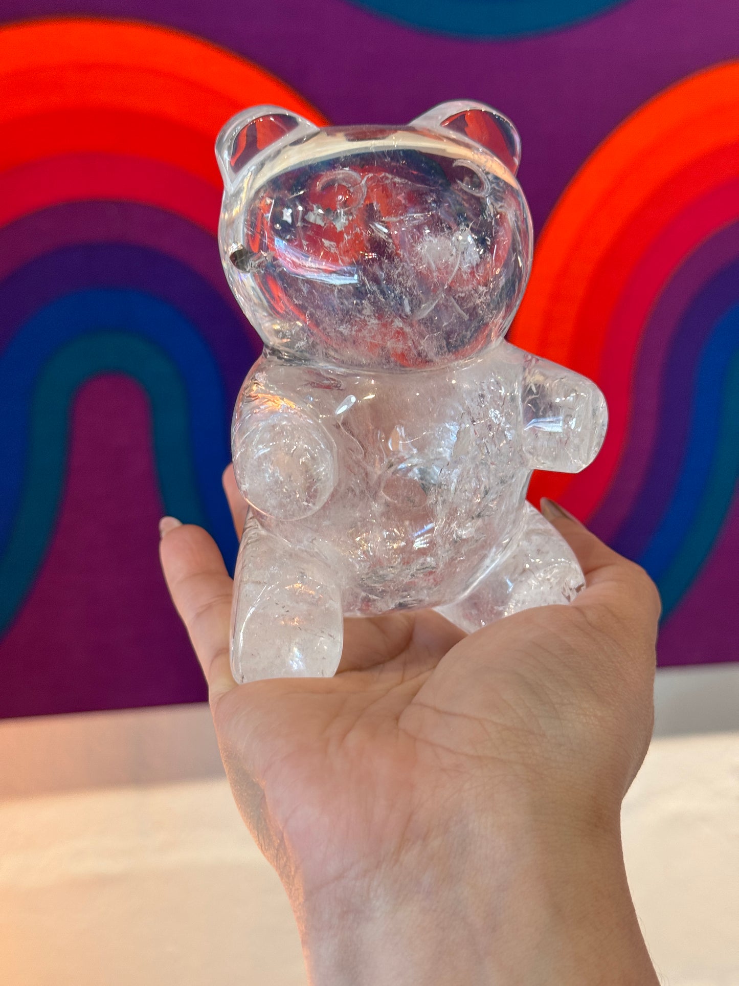 Clear Quartz Teddy Bear