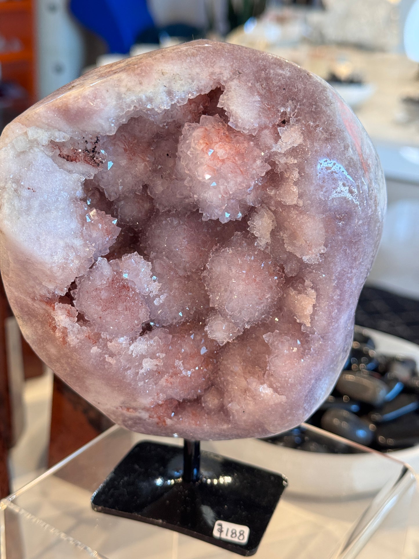Pink Amethyst on a stand