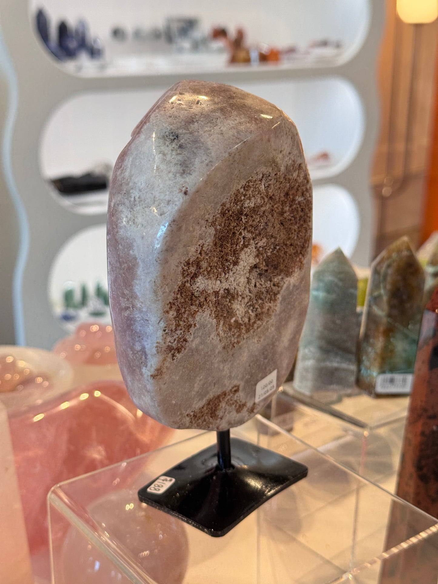 Pink Amethyst on a stand