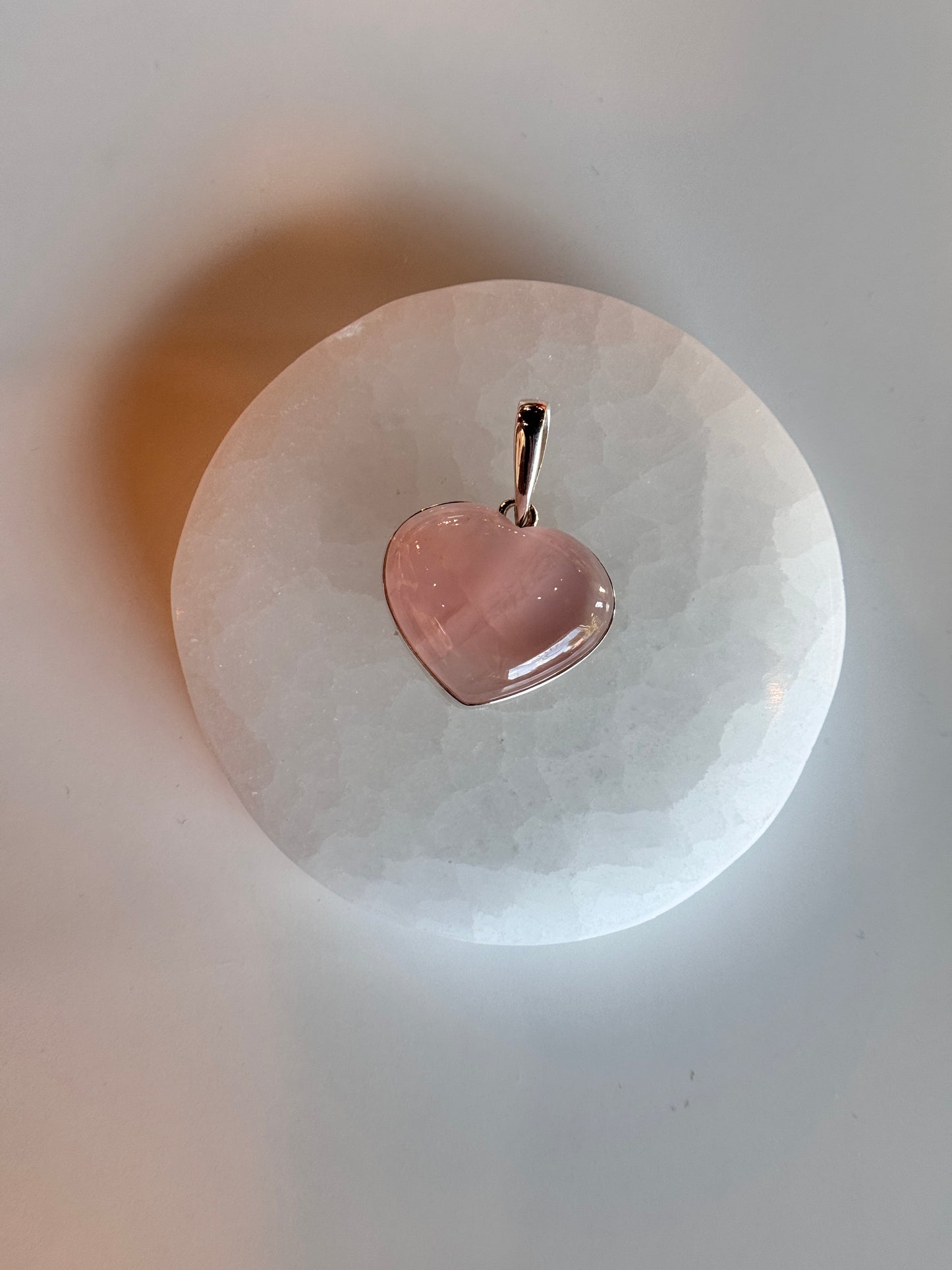 Rose Quartz Heart Necklace Pendant