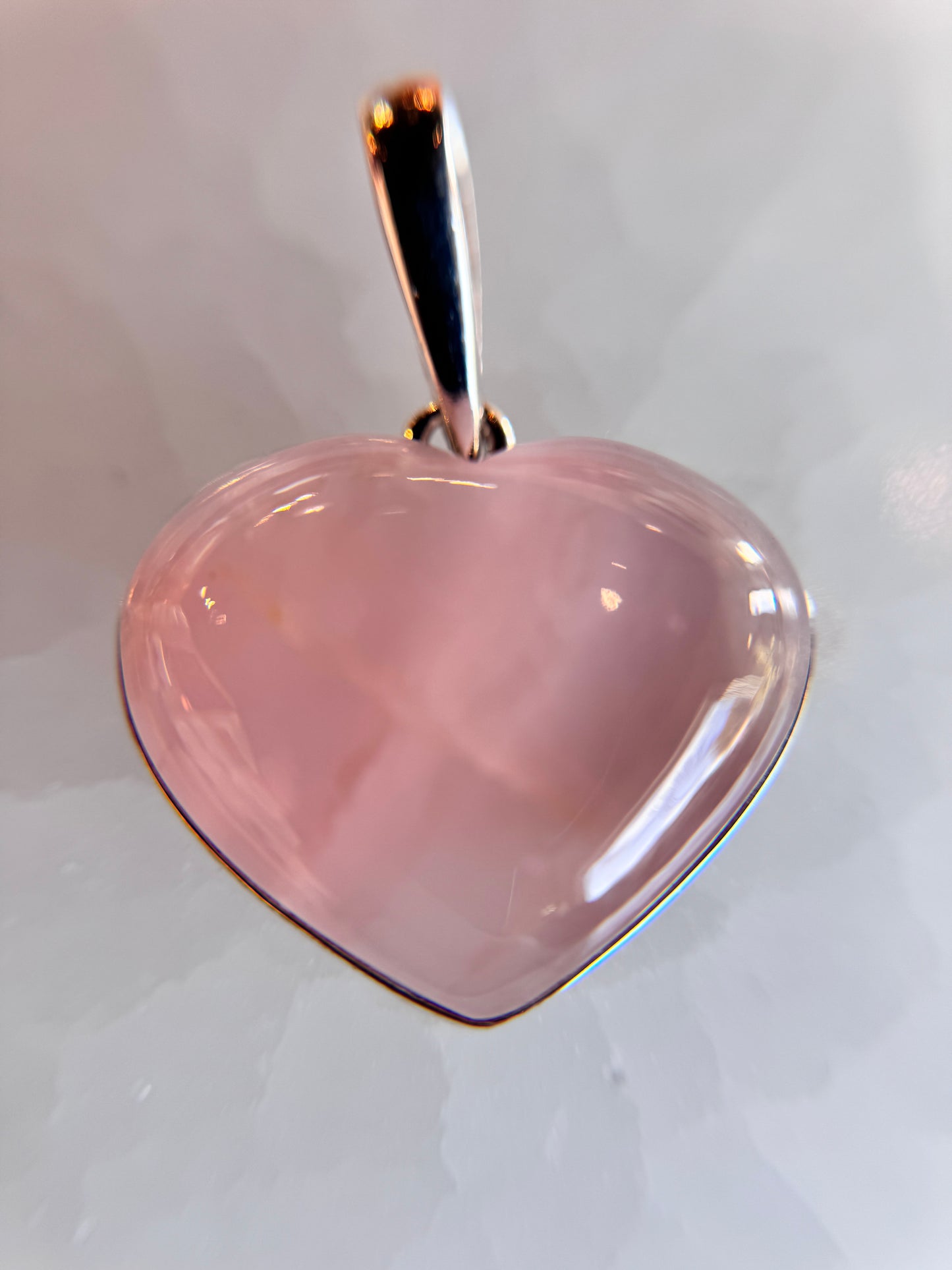 Rose Quartz Heart Necklace Pendant