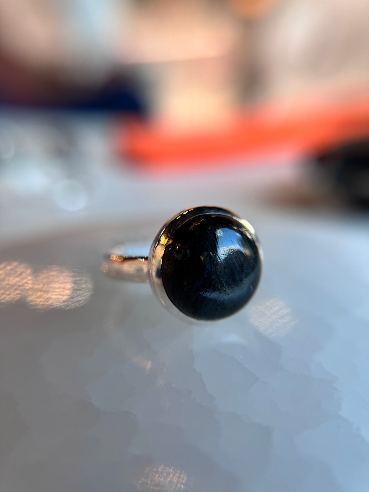 Black Moonstone Size 9 | Sterling Silver .925