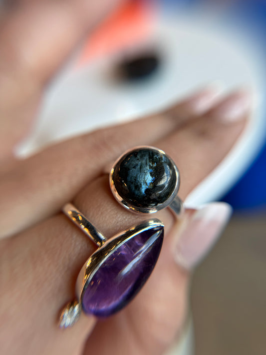 Black Moonstone Size 9 | Sterling Silver .925