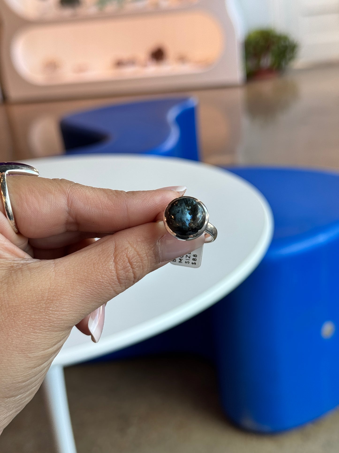 Black Moonstone Size 9 | Sterling Silver .925