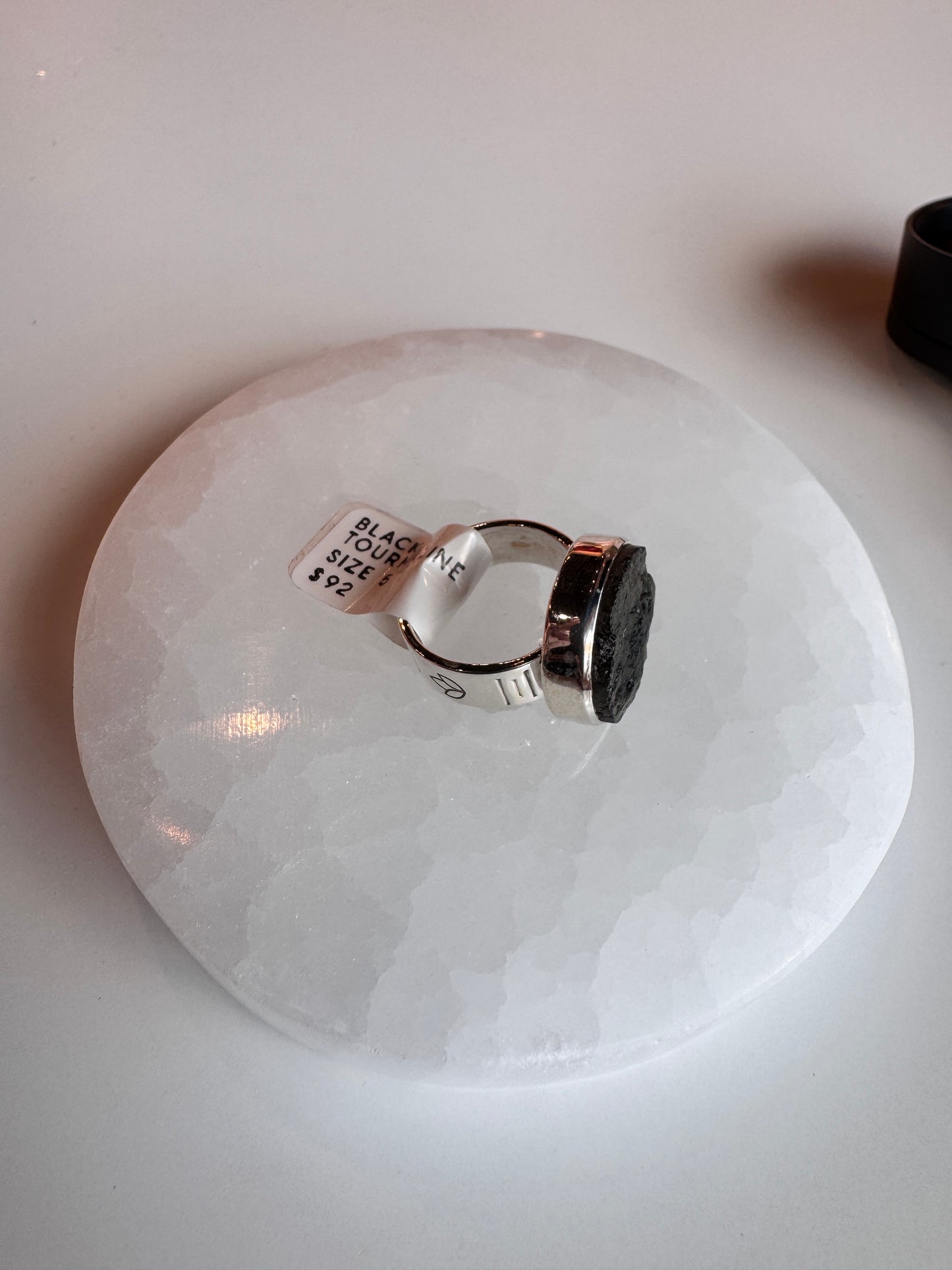 Black Tourmaline Ring | size 5 sterling silver .925