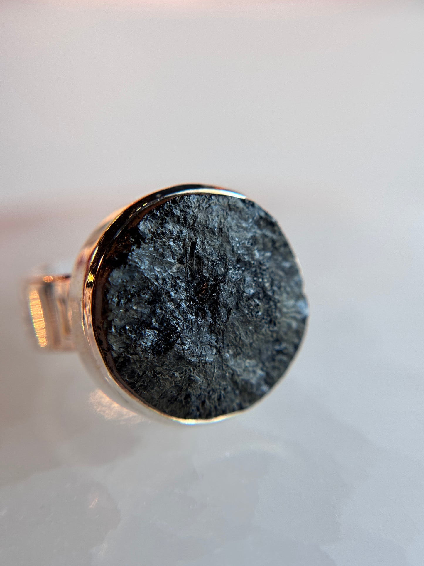 Black Tourmaline Ring | size 5 sterling silver .925