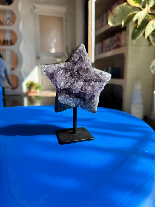 Amethyst Star on stand