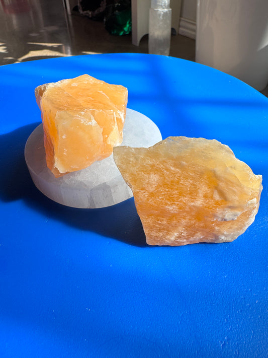 Raw Orange Calcite Chunks