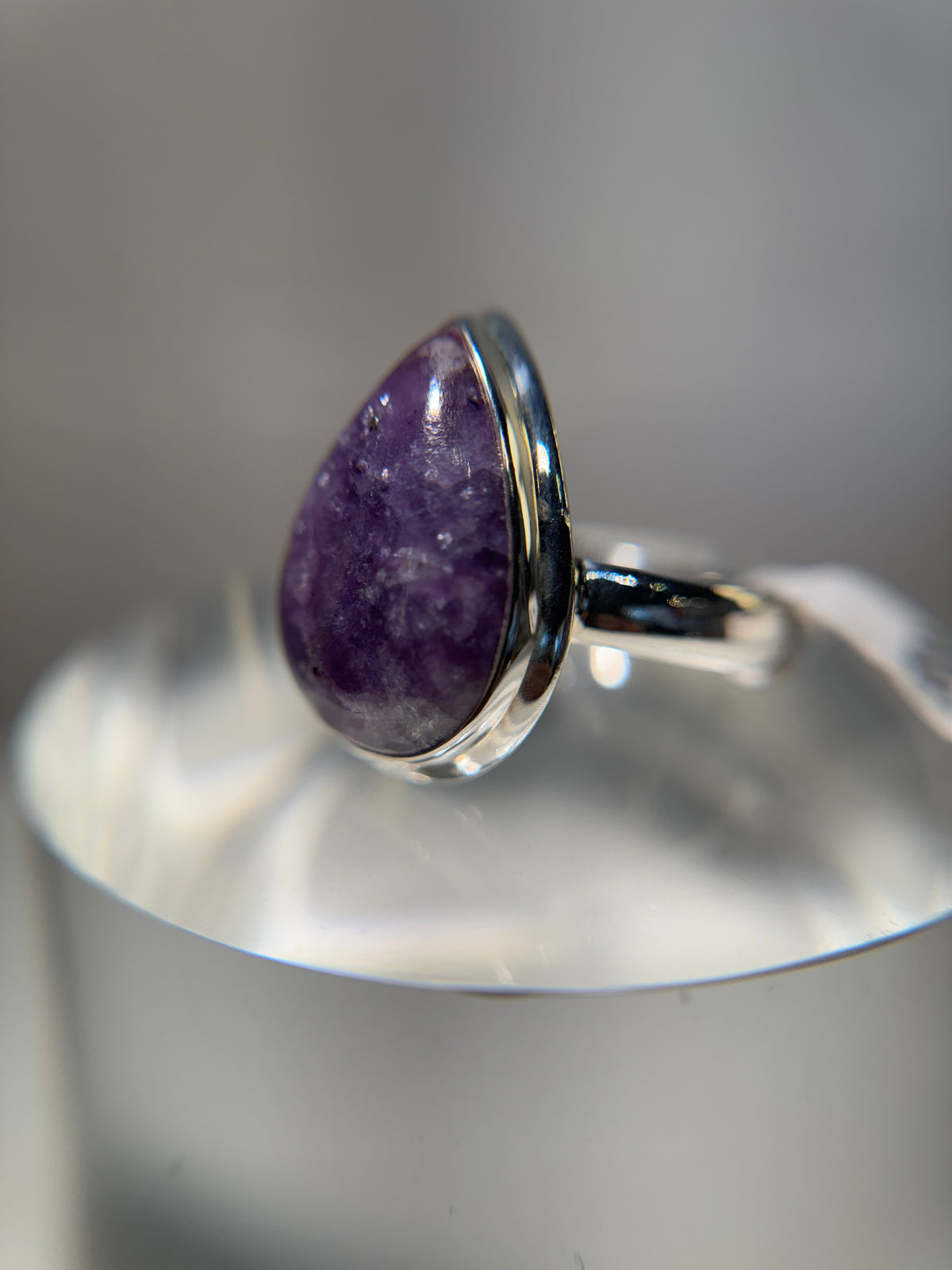 Lepidolite Sterling silver ring size 9￼