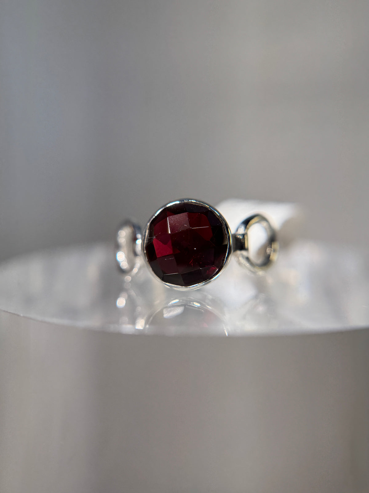 Garnet Sterling Silver Ring