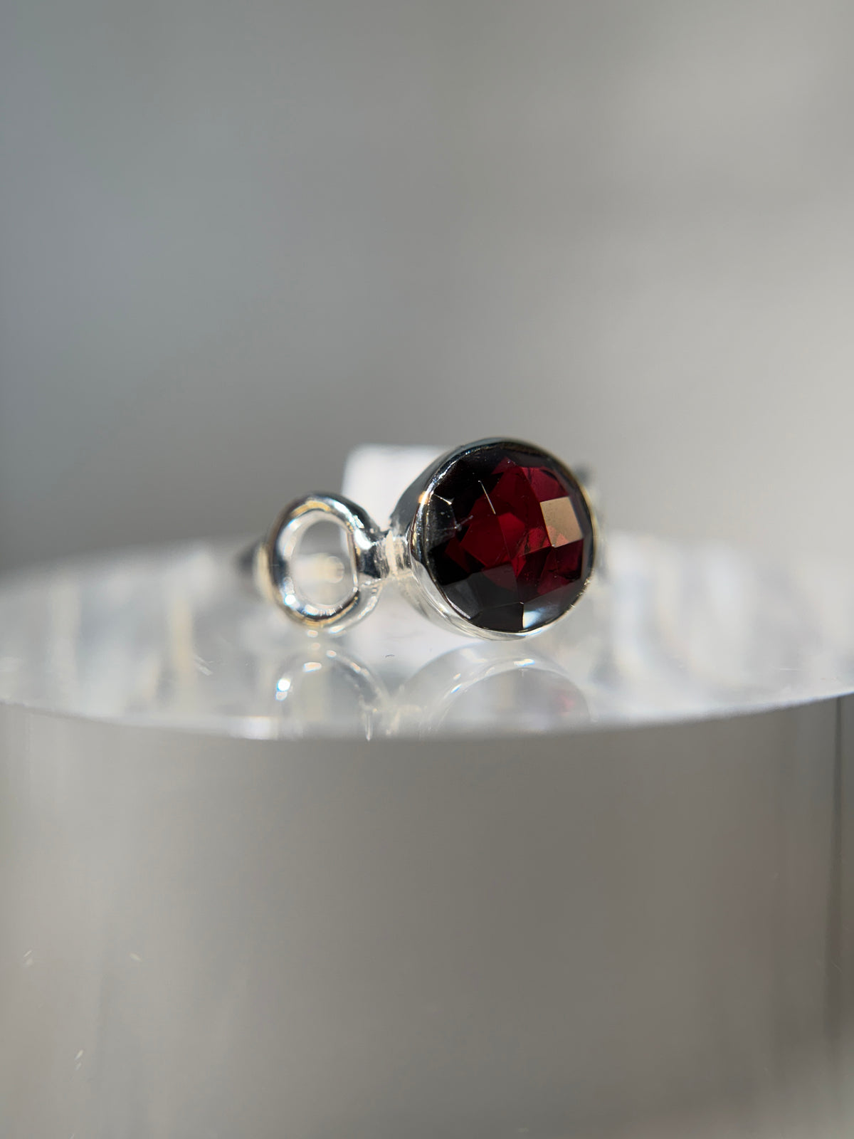 Garnet Sterling Silver Ring