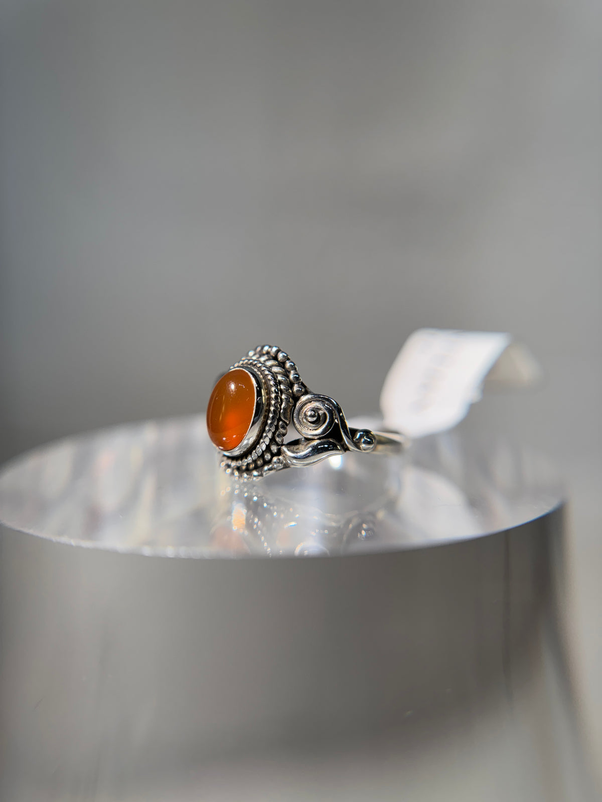 Vintage Designed Carnelian Sterling Silver Ring Size 5
