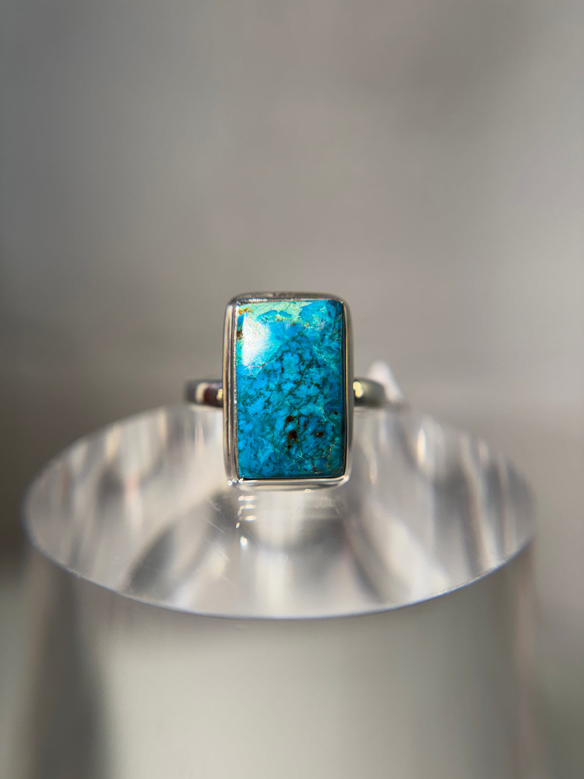 Chrysocolla Sterling Silver Ring Size 12