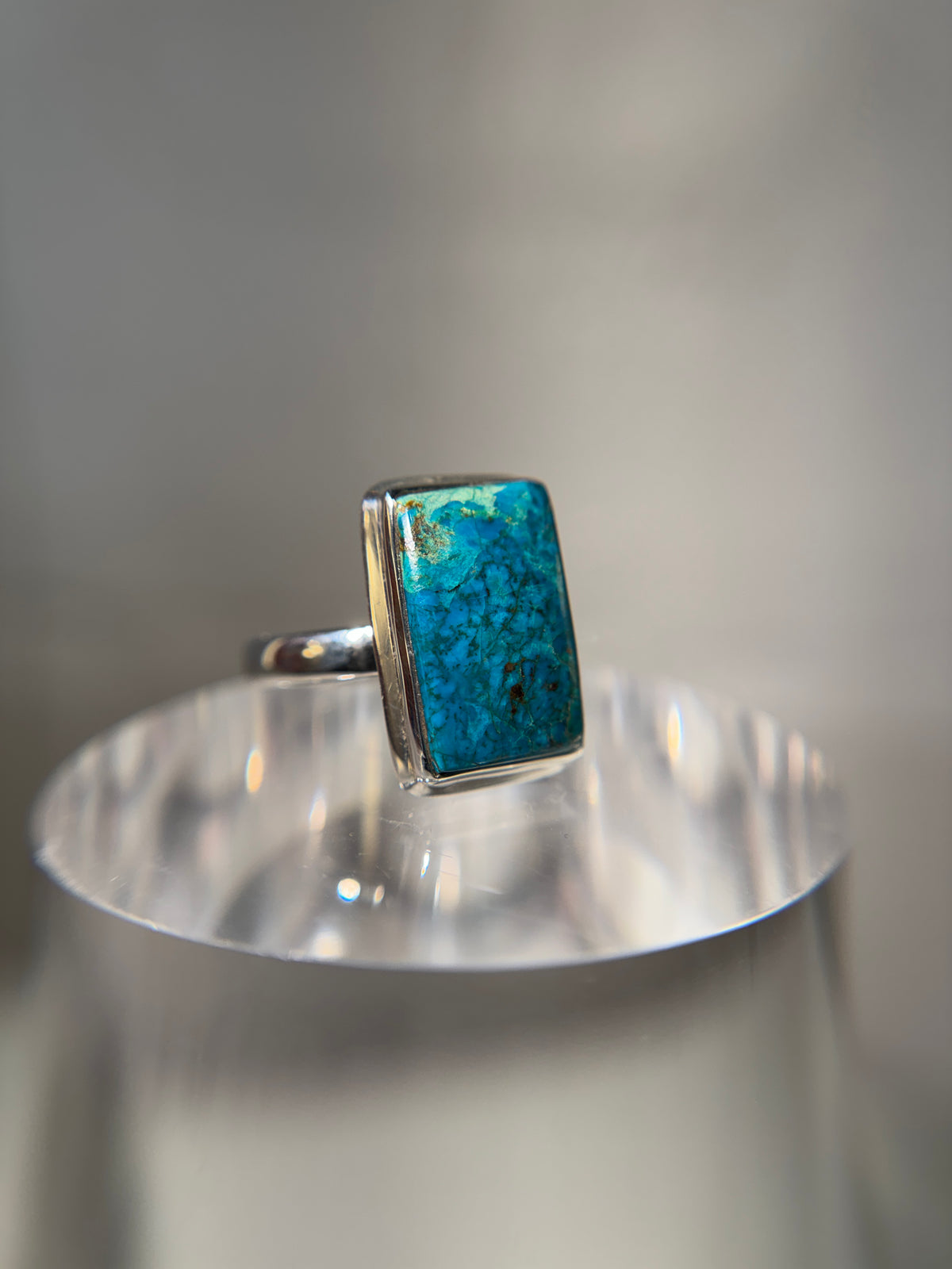 Chrysocolla Sterling Silver Ring Size 12