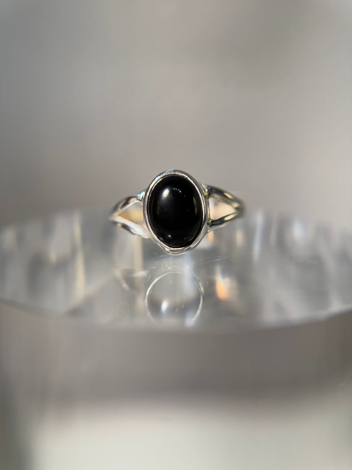 Black Onyx Sterling Silver Ring Size 5