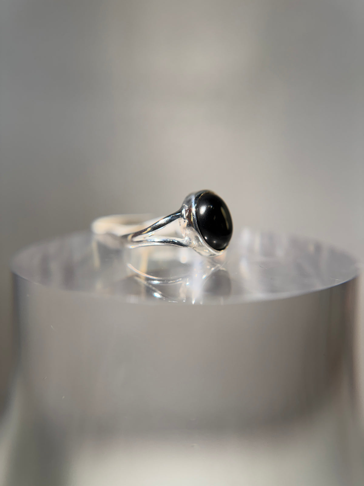 Black Onyx Sterling Silver Ring Size 5