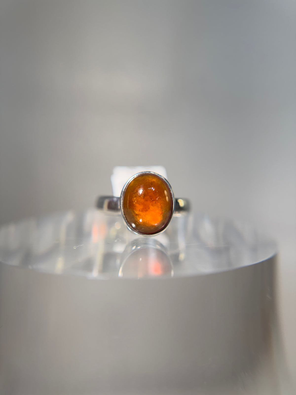 Hessonite Garnet Sterling Silver Ring Size 6