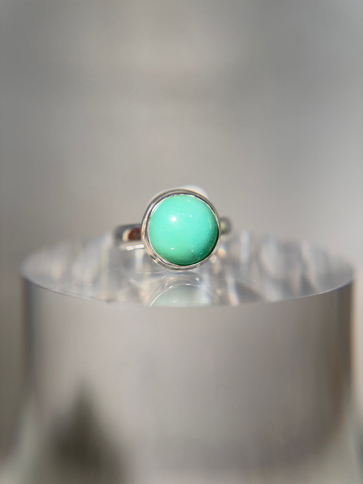 Chrysoprase Sterling Silver Ring Size 7