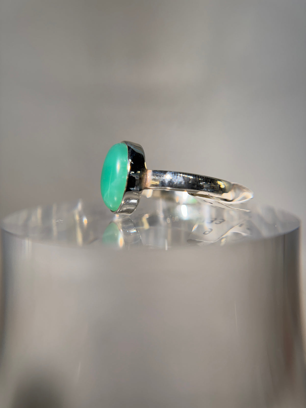 Chrysoprase Sterling Silver Ring Size 9