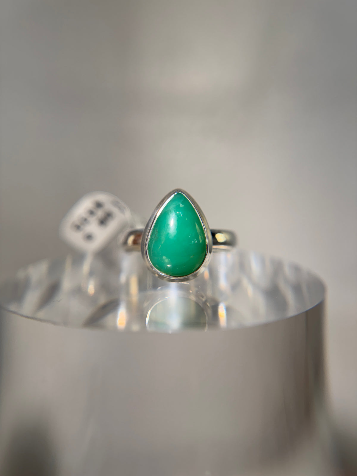 Chrysoprase Sterling Silver Ring Size 9