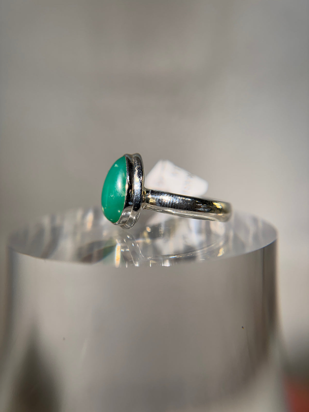 Chrysoprase Sterling Silver Ring Size 9