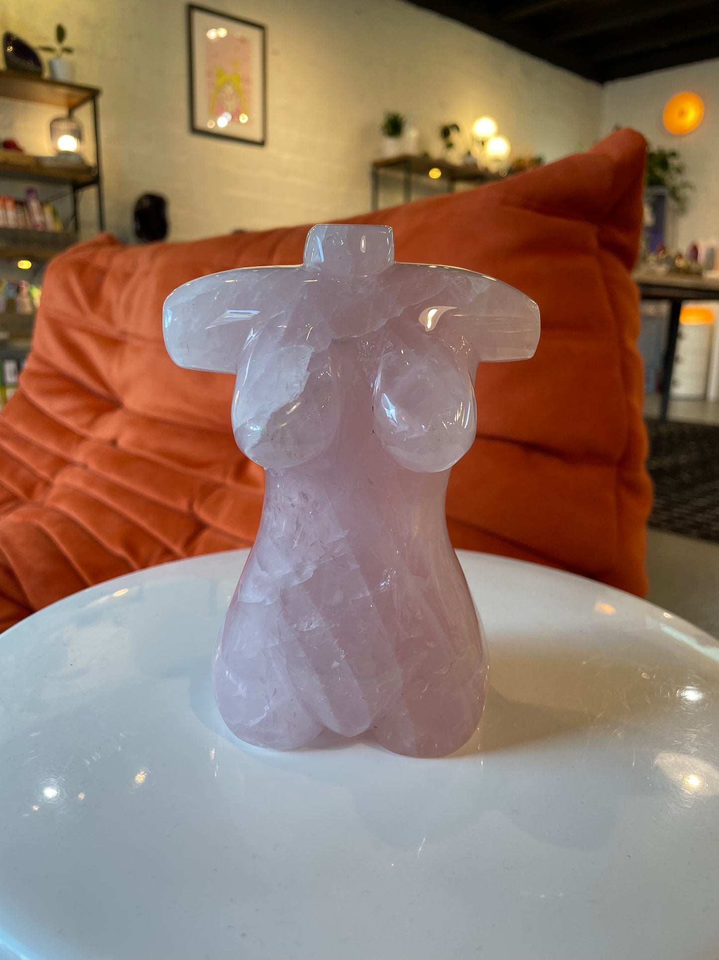 Large Rose Quartz Woman’s Silhouette