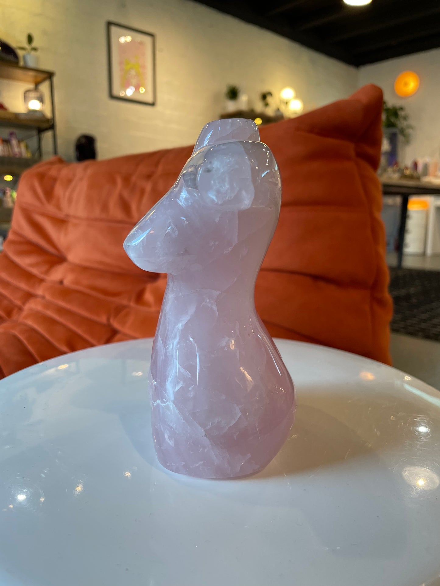 Large Rose Quartz Woman’s Silhouette