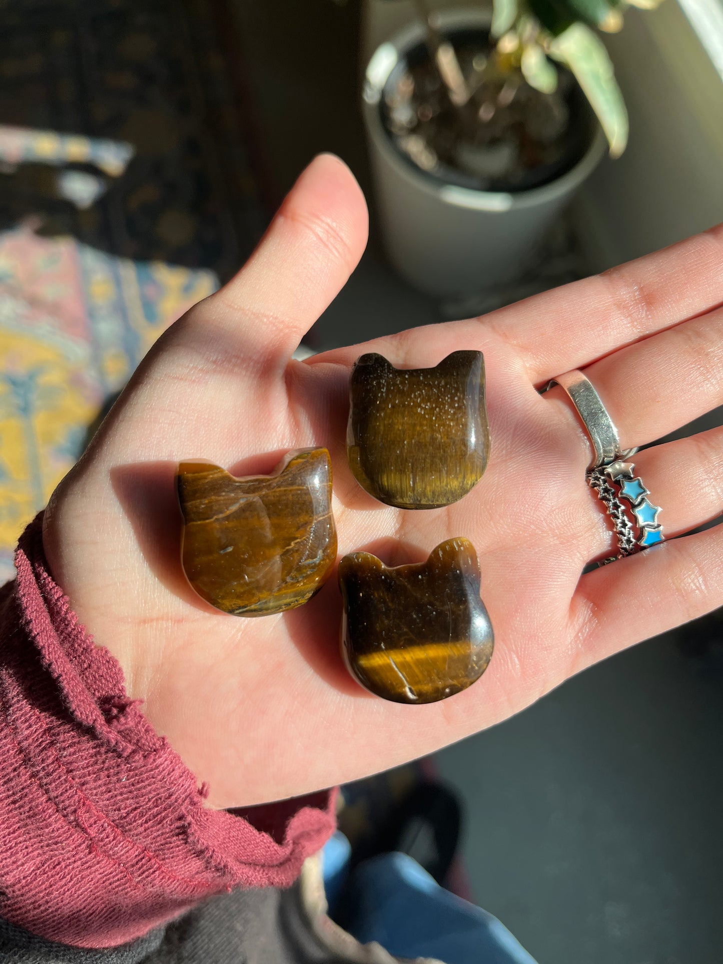 Tigers Eye Cat Head