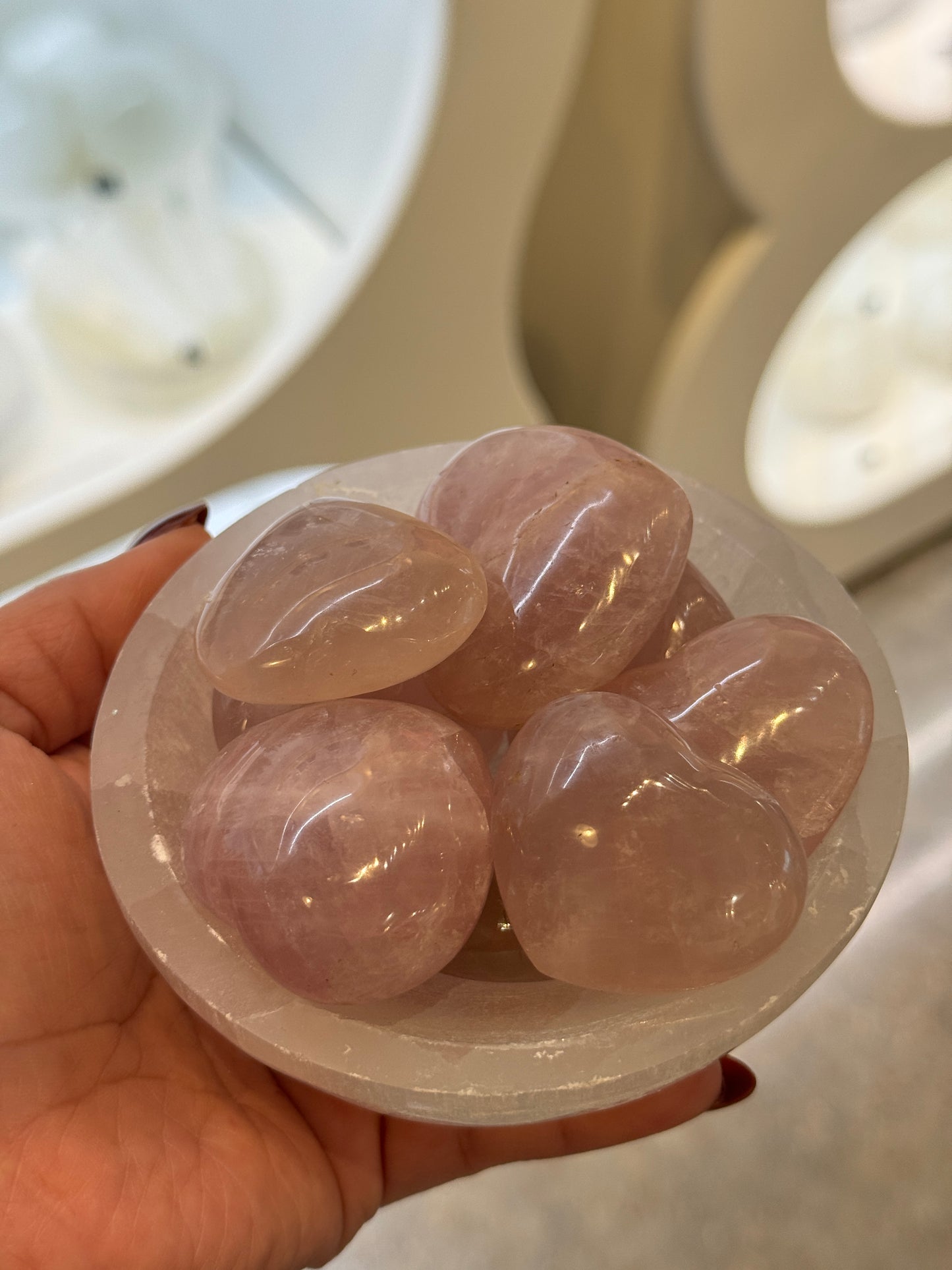 Medium Blue Rose Quartz Heart from Madagascar