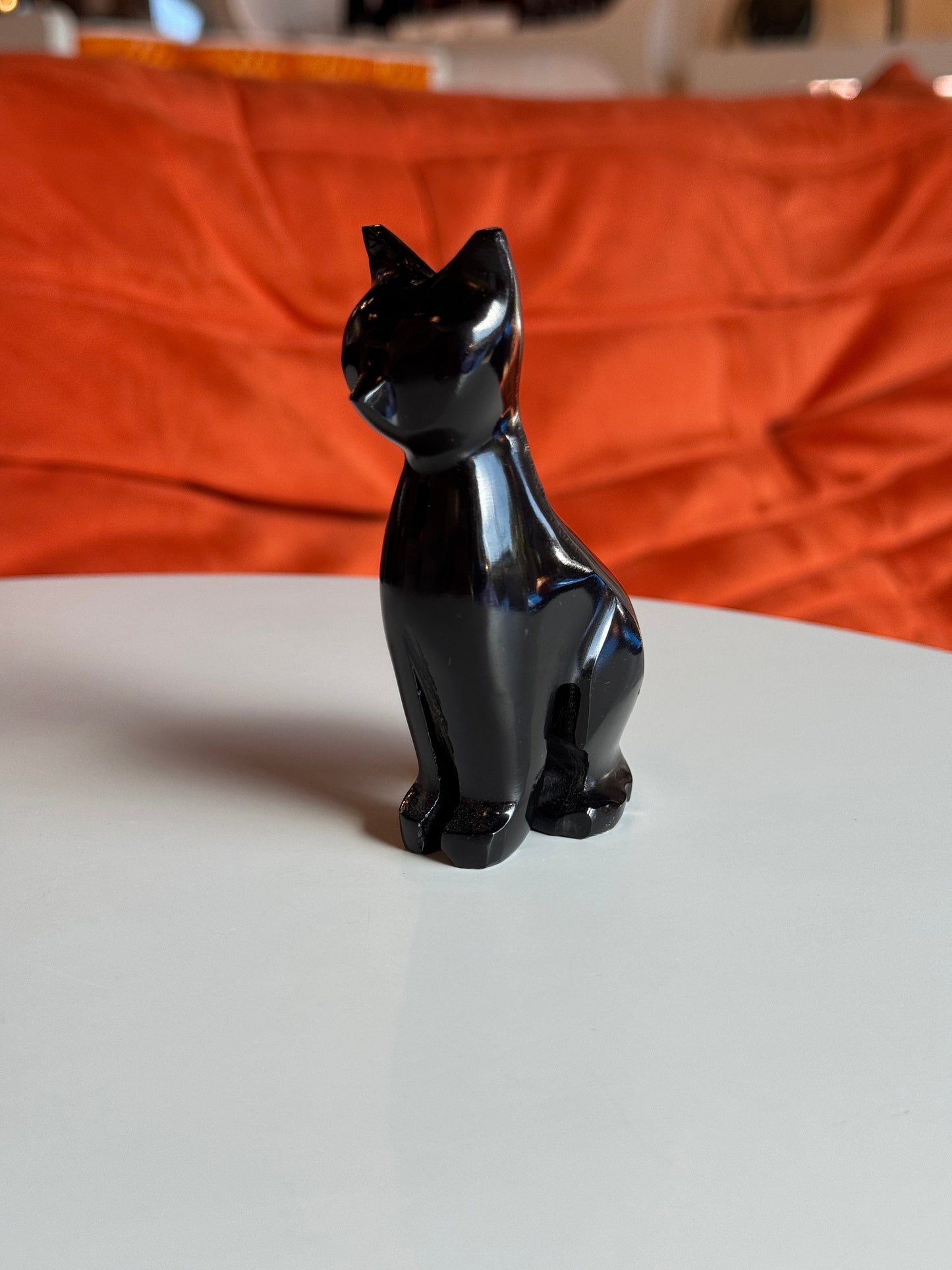 Black Onyx Egyptian Cat Sculpture