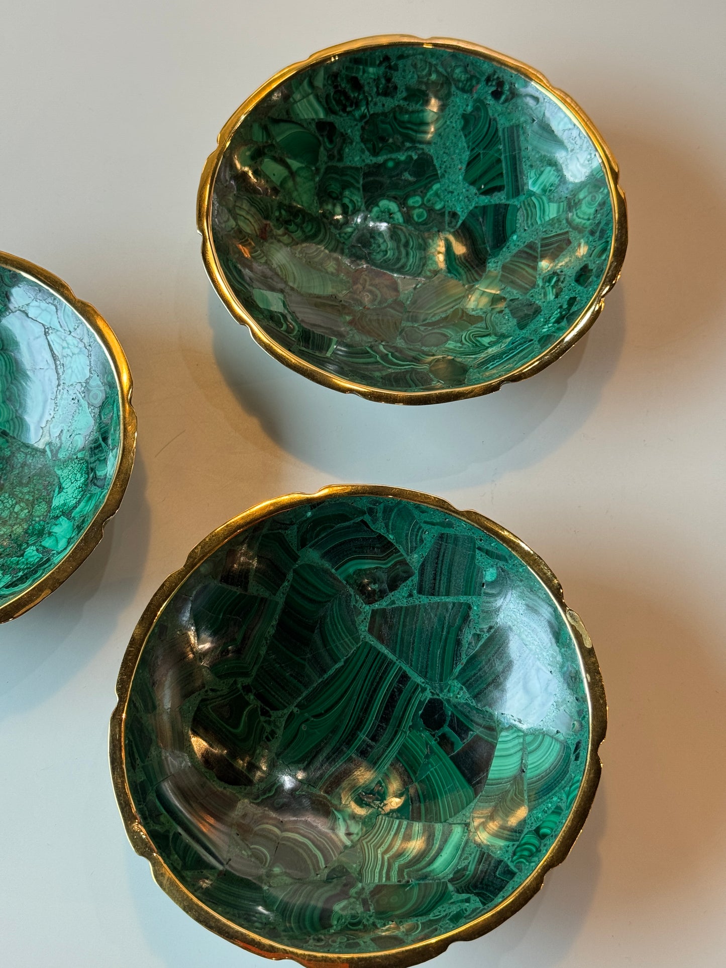 Malachite Copper Trimmed Bowl