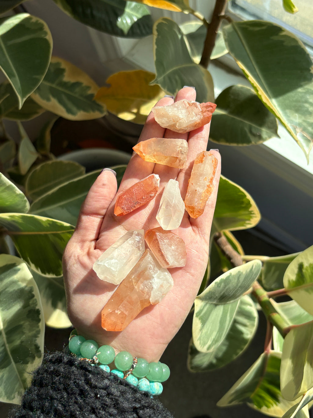 Tangerine Lemurian Quartz Points