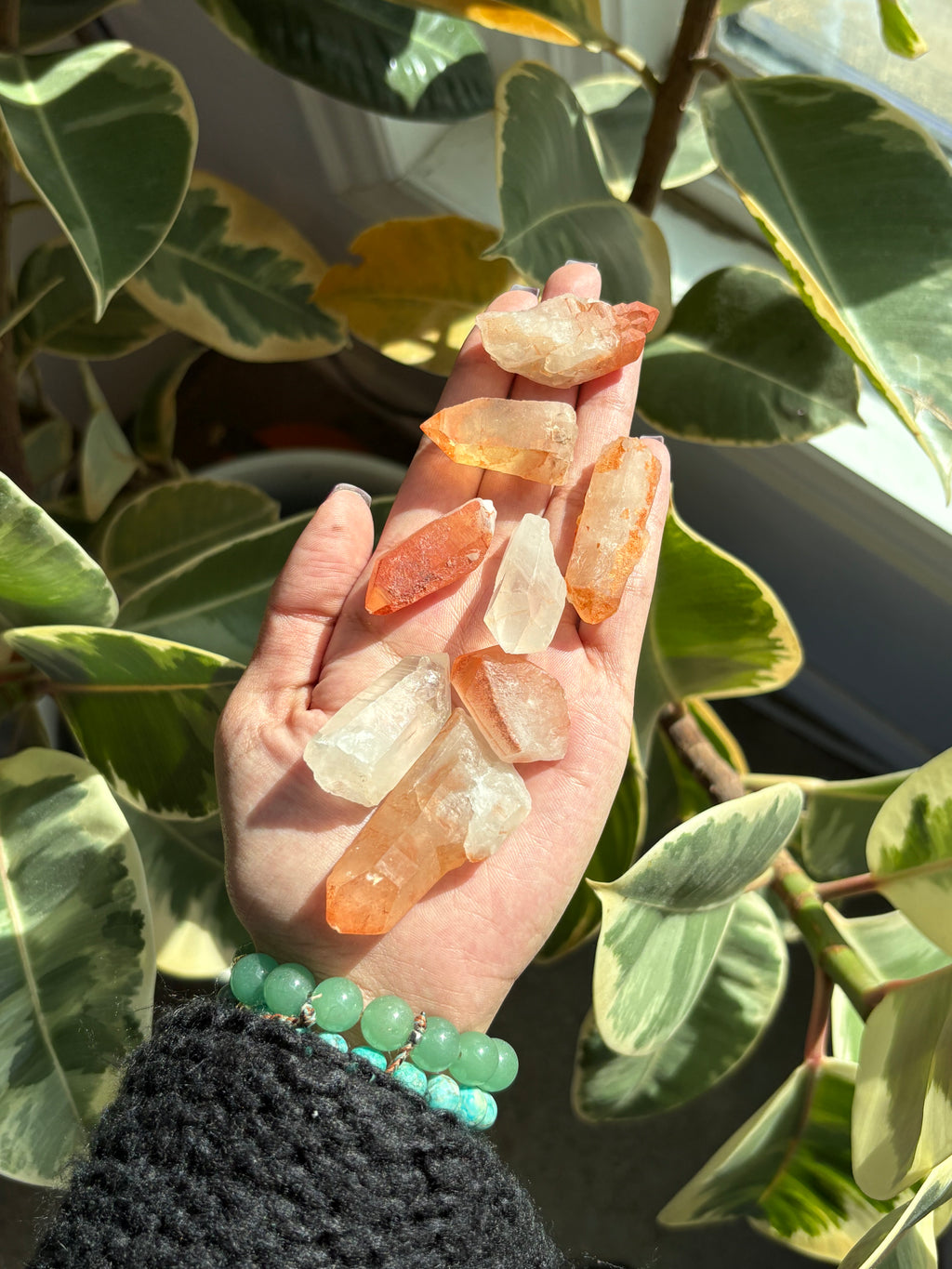 Tangerine Lemurian Quartz Points