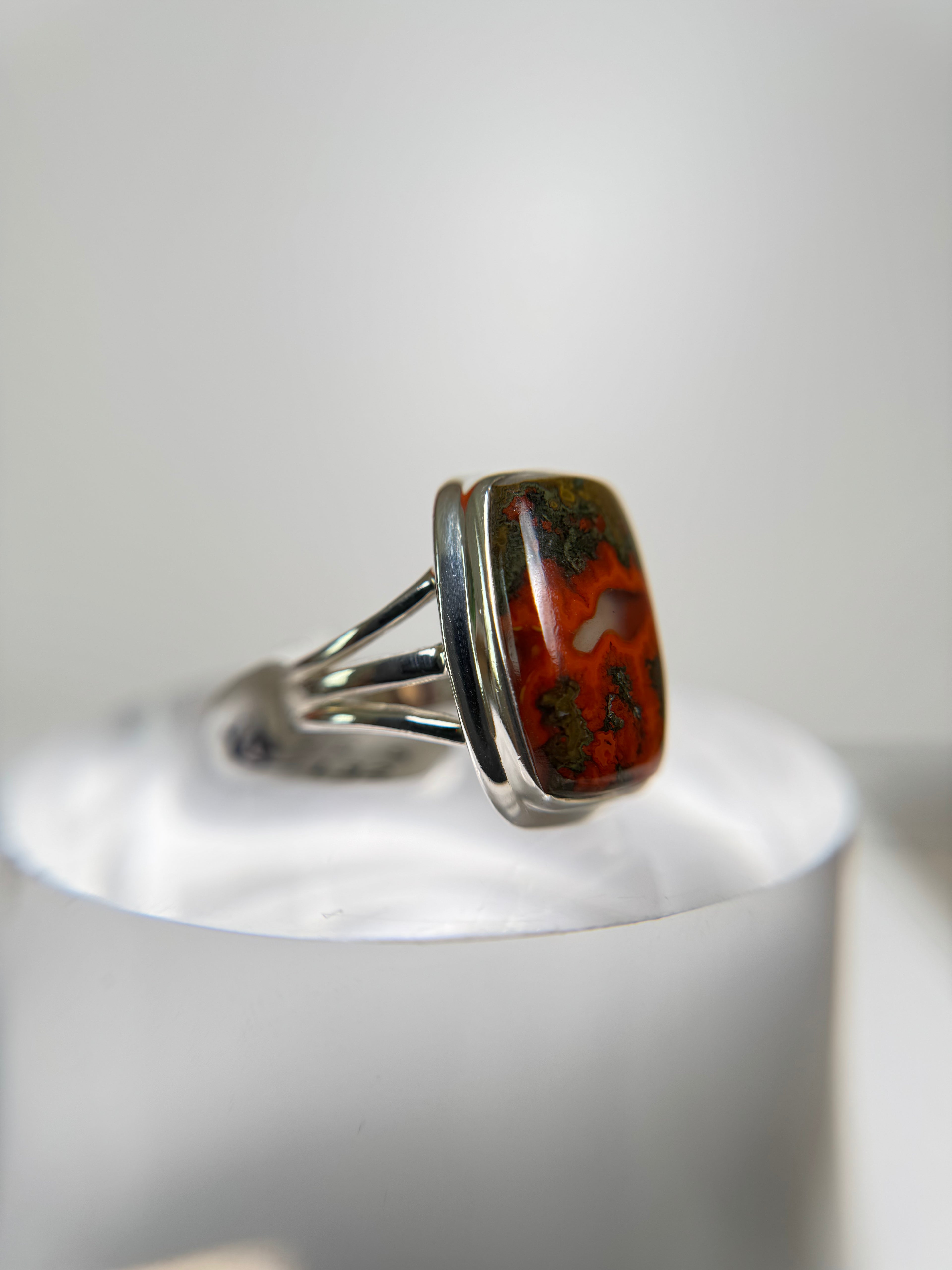 Seam Agate Ring Size 5