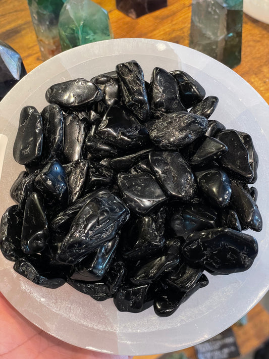 Small Black Tourmaline Tumbled Stones