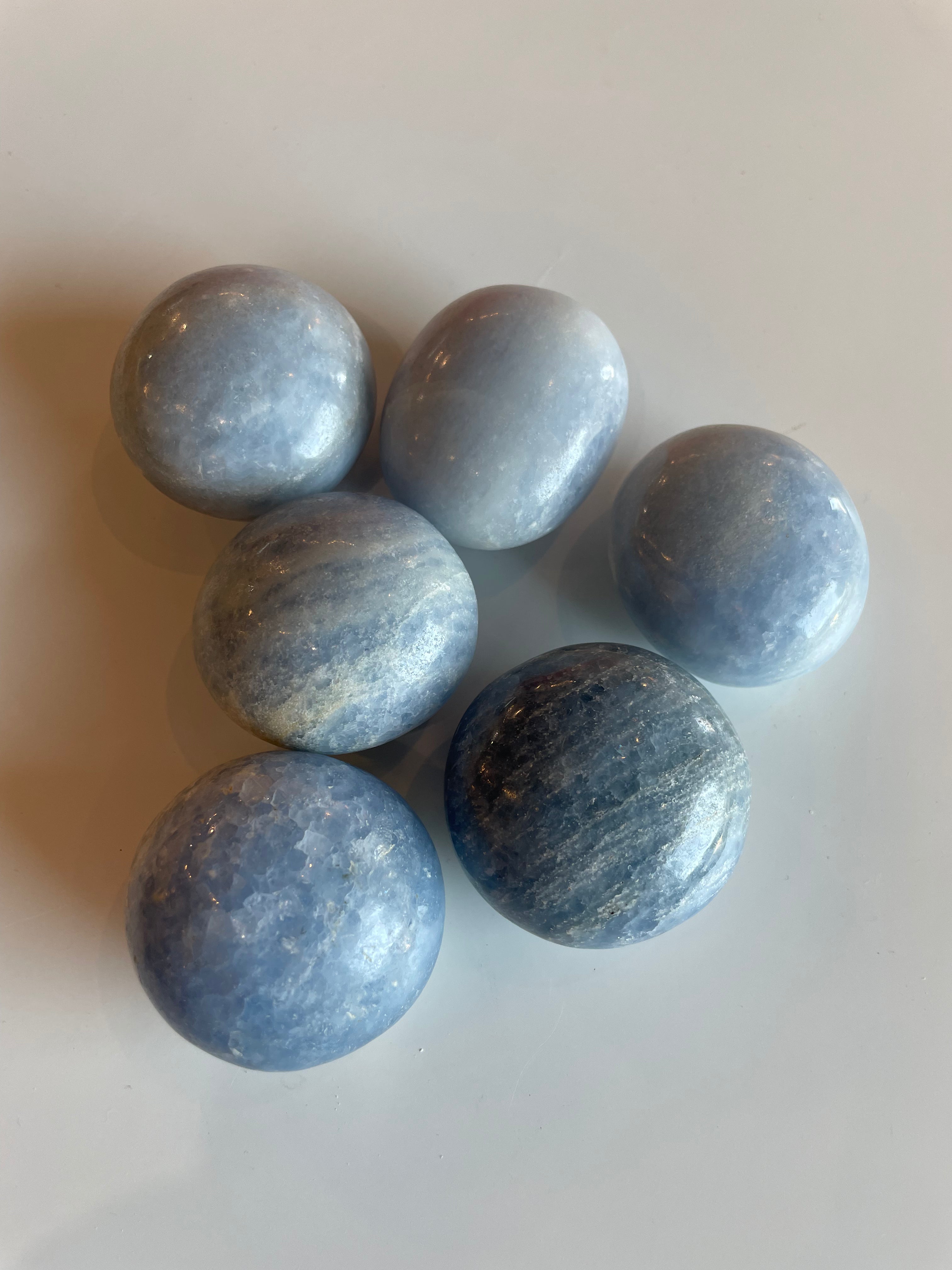 Blue Calcite Palm Stones