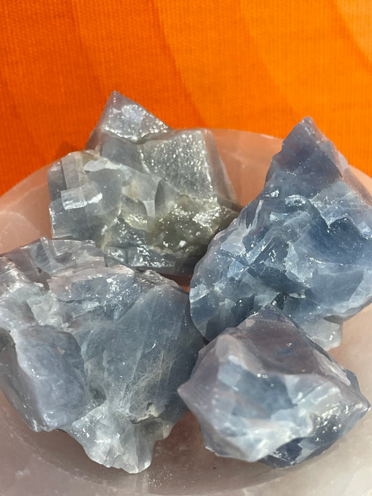 Rough Blue Calcite Chunks