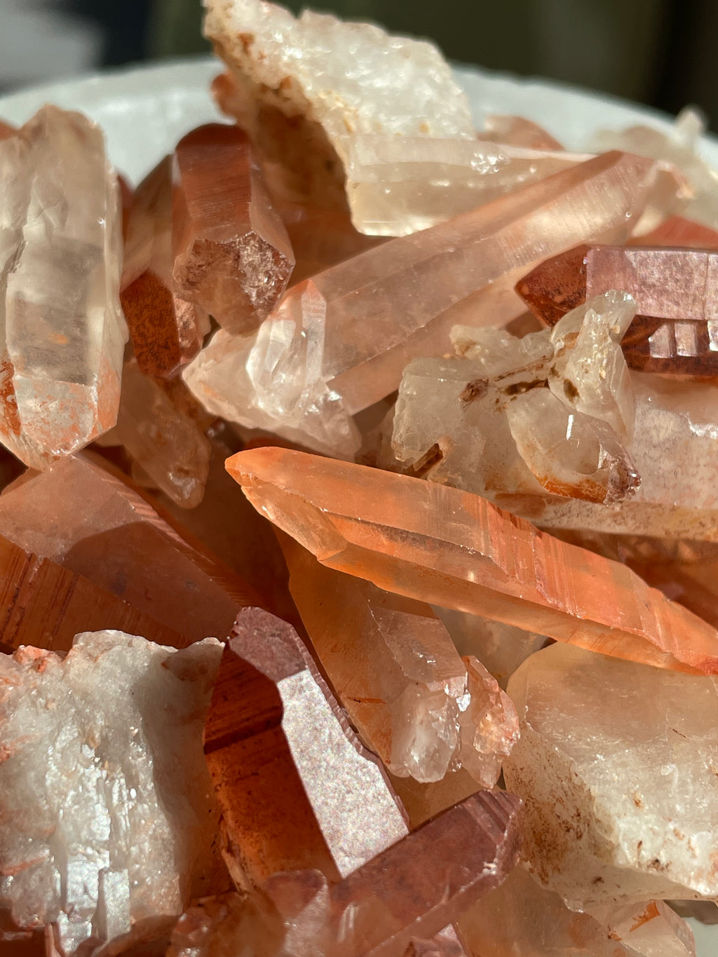 Tangerine Lemurian Quartz Points