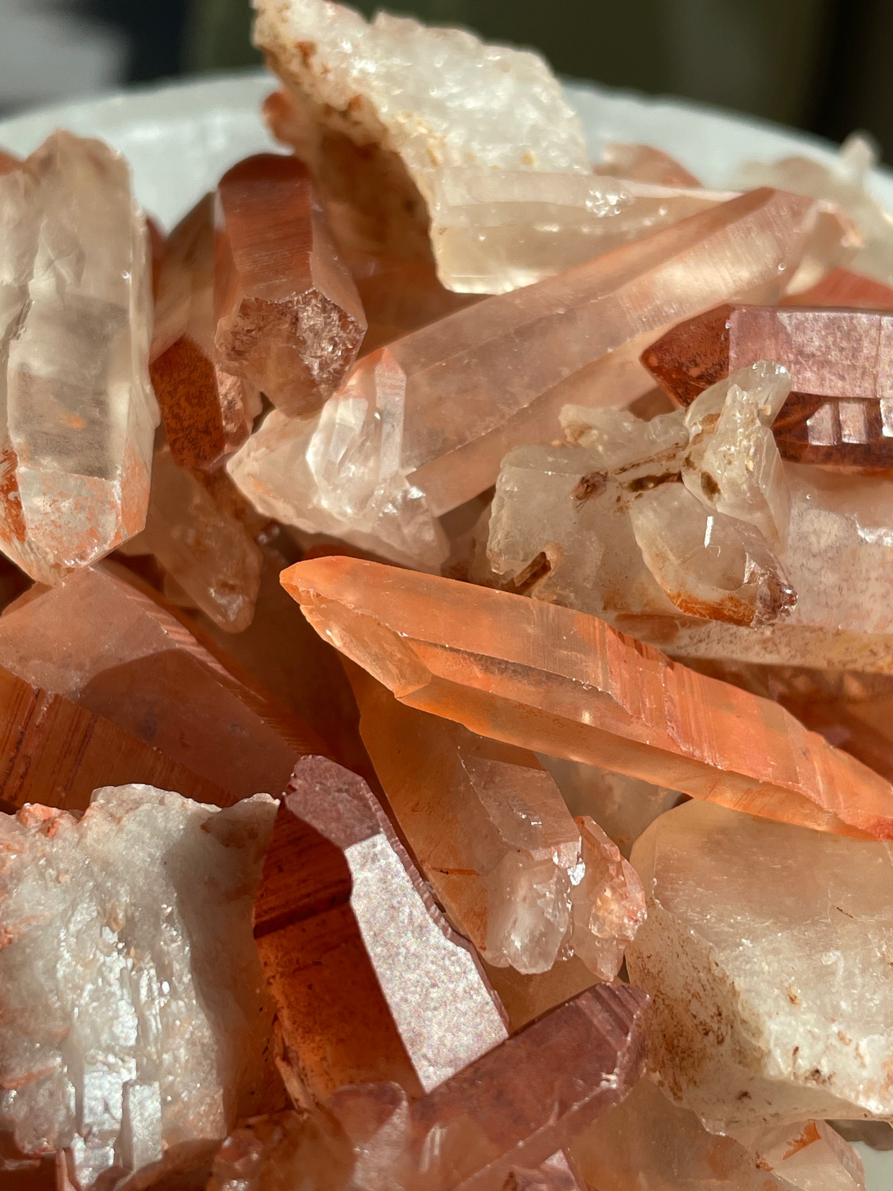 Tangerine Lemurian Quartz Points
